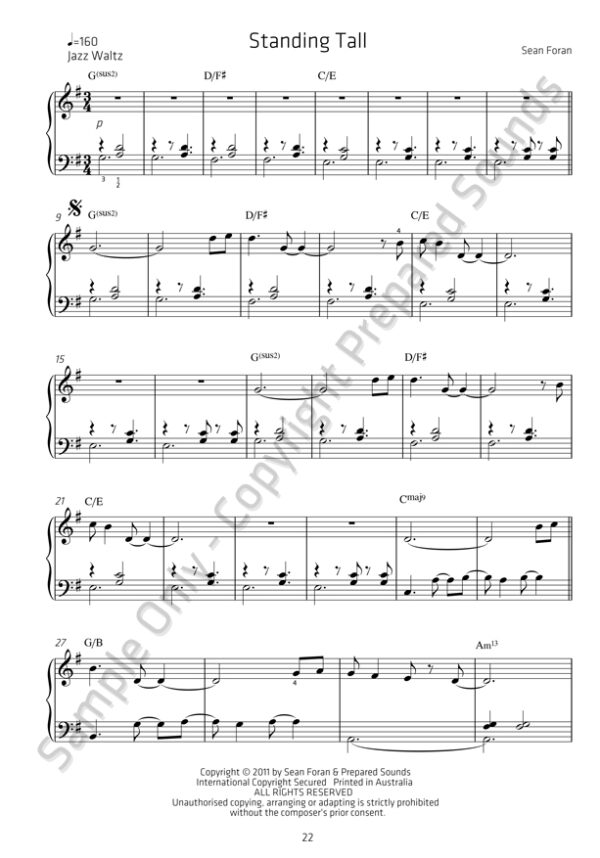 Standing Tall for solo piano - PDF - Image 2